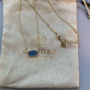 Kendra Scott gold and blue Elisa necklace